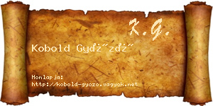 Kobold Győző névjegykártya